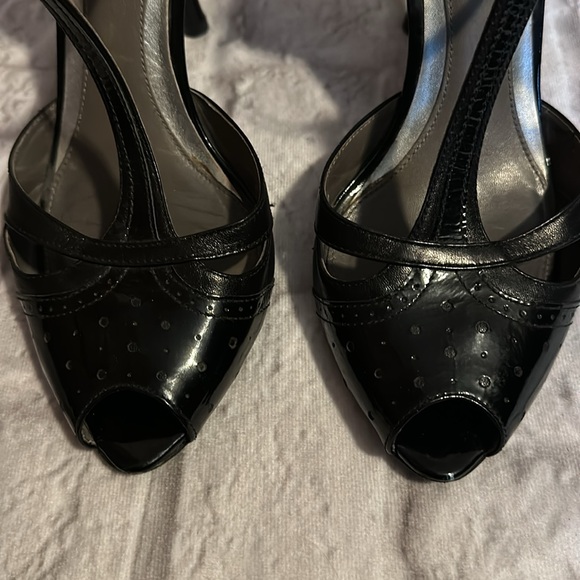 Via Spiga Open Toe Black Women’s Heels Size 8.5 - Picture 3 of 13